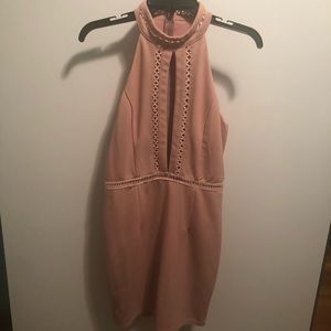 Keyhole blush bodycon dress